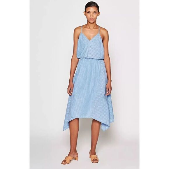 New. JOIE blue chambray wrap dress. Medium. Retails $298 - Picture 2 of 8